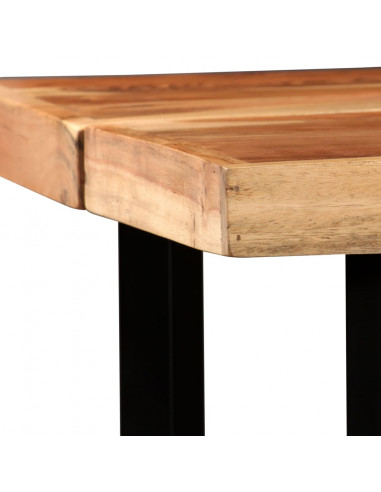 Set da Bar 7 pz in Legno Massello e Vera Pelle