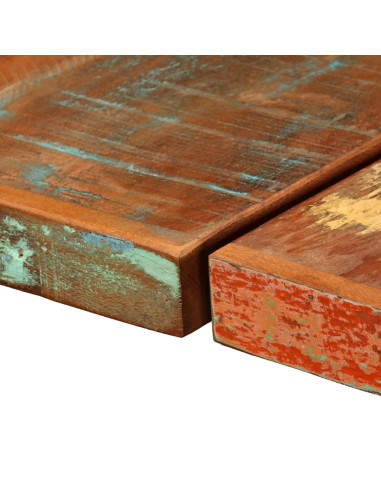 Set da Bar 7 pz in Legno Massello di Recupero e Vera Pelle