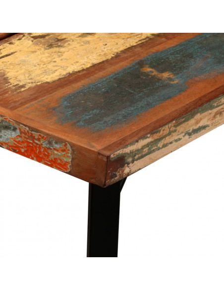 Set da Bar 7 pz in Legno Massello di Recupero e Vera Pelle