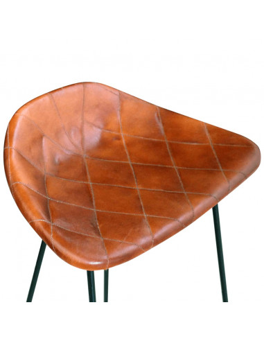 Set da Bar 5 pz in Legno Massello di Recupero e Vera Pelle