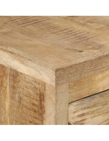 Scrivania a Colonna in Legno Massello di Mango 140x50x77 cm