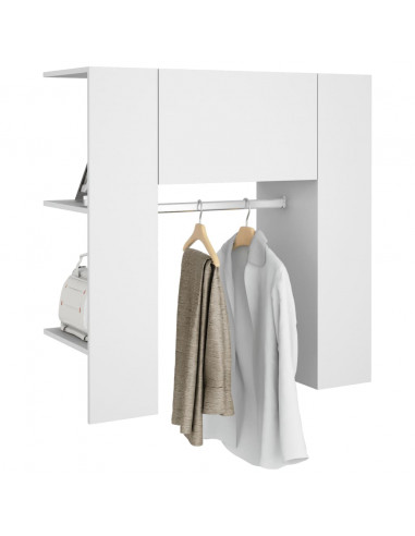 Scaffale da Corridoio Bianco 97,5x37x99 cm in Legno Multistrato