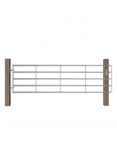 Cancello da Giardino in Acciaio 5 Sbarre (115-300)x90cm Argento