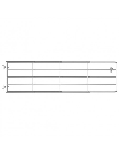 Cancello da Giardino in Acciaio 5 Sbarre (115-300)x90cm Argento