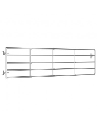 Cancello da Giardino in Acciaio 5 Sbarre (115-300)x90cm Argento