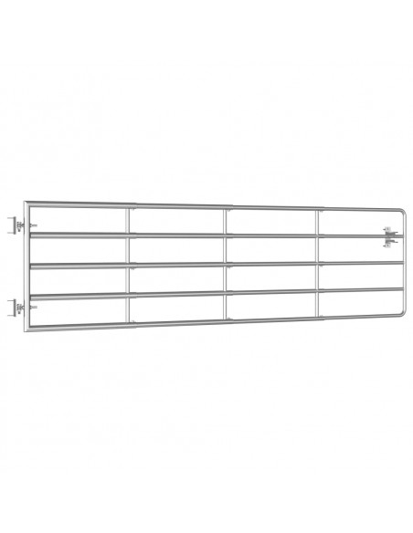Cancello da Giardino in Acciaio 5 Sbarre (115-300)x90cm Argento