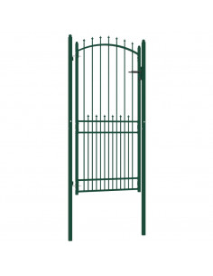 Cancello per Recinzione con Punte in Acciaio 100x200 cm Verde 2