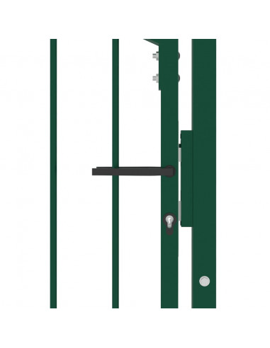 Cancello per Recinzione con Punte in Acciaio 100x200 cm Verde