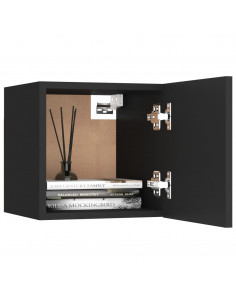 Comodino Nero 30,5x30x30 cm in Truciolato 2