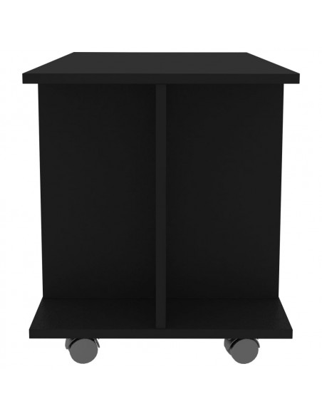 Mobile TV con Ruote Nero 80x40x45 cm in Legno Multistrato