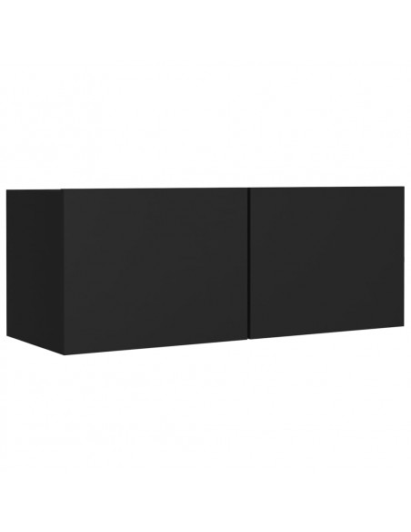 Set Mobili Porta TV 4 pz Nero in Legno Multistrato