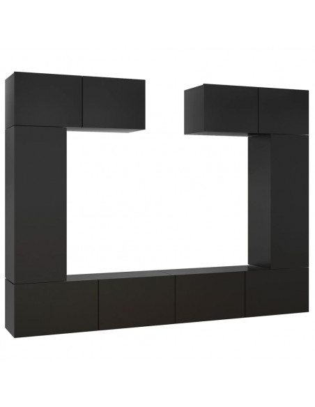 Set di Mobili Porta TV 6 pz Nero in Legno Multistrato