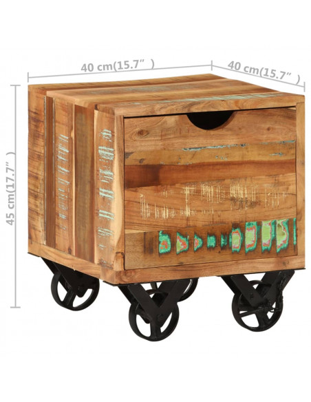Tavolino 40x40x45 cm in Legno Massello di Recupero