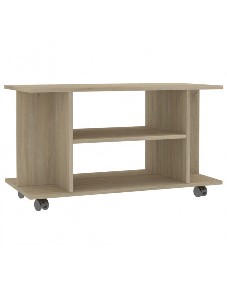 Mobile TV con Ruote Rovere Sonoma 80x40x45 cm Legno Multistrato
