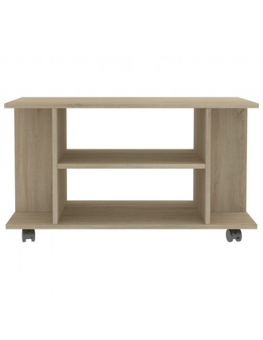Mobile TV con Ruote Rovere Sonoma 80x40x45 cm Legno Multistrato