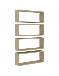 Mensole Parete a Cubo 4pz Rovere Sonoma 60x15x23 cm Multistrato