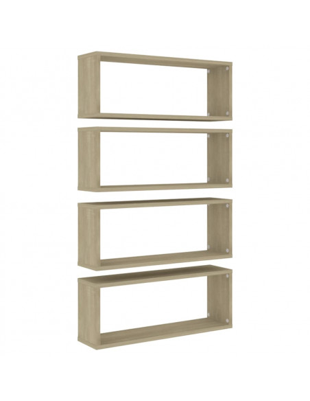 Mensole Parete a Cubo 4pz Rovere Sonoma 60x15x23 cm Multistrato