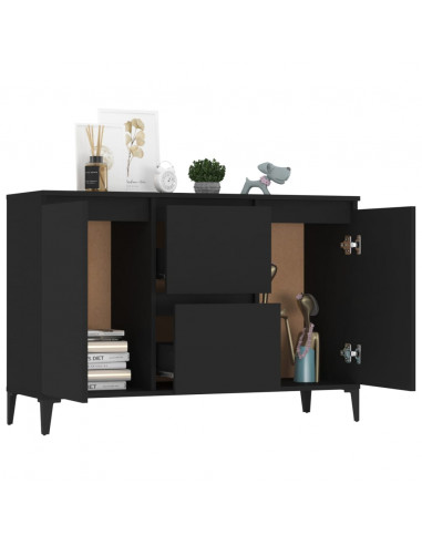 Credenza Nera 104x35x70 cm in Legno Multistrato