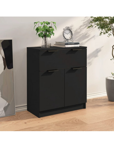 Credenza Nera 60x30x70 cm in Legno Multistrato