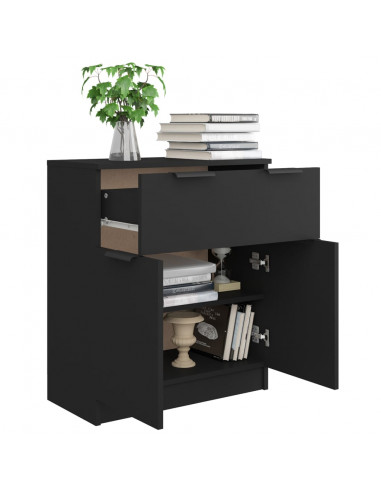 Credenza Nera 60x30x70 cm in Legno Multistrato