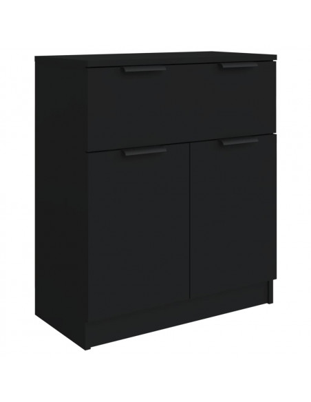 Credenze 3 pz Nere in Legno Multistrato