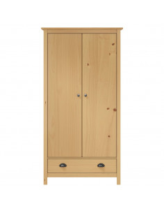 Armadio a 2 Ante Hill 89x50x170 cm Legno Massello di Pino 2