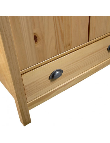 Armadio a 2 Ante Hill 89x50x170 cm Legno Massello di Pino