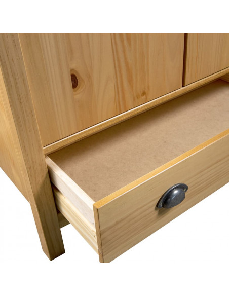 Armadio a 2 Ante Hill 89x50x170 cm Legno Massello di Pino