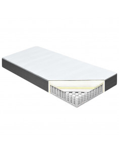 Letto a Molle Grigio Scuro in Tessuto 180x200 cm 2