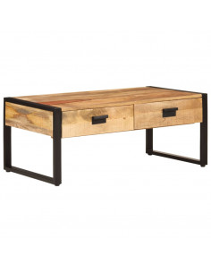 Tavolino da Salotto 100x54x40 cm Legno Massello Mango e Ferro
