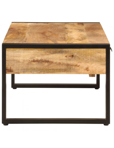 Tavolino da Salotto 100x54x40 cm Legno Massello Mango e Ferro