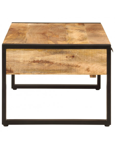 Tavolino da Salotto 100x54x40 cm Legno Massello Mango e Ferro