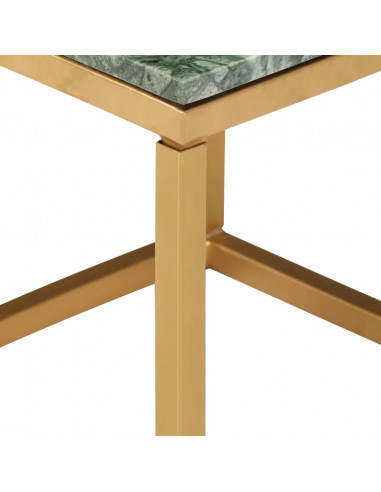 Tavolino da Caffè Verde 40x40x35 cm Pietra Vera Testura Marmo