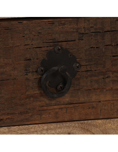 Tavolino da Caffè con 3 Cassetti Massello di Mango 90x50x35 cm 2