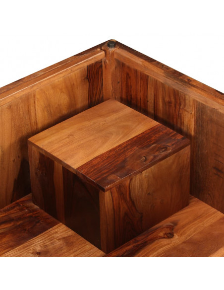 Tavolino da Salotto in Legno Massello di Sheesham 70x70x30 cm