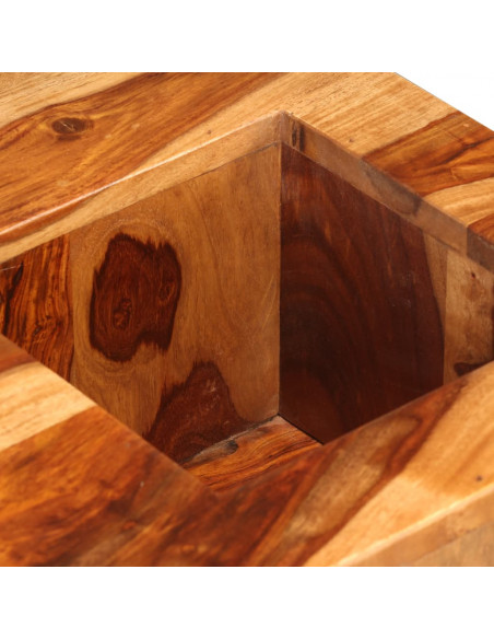 Tavolino da Salotto in Legno Massello di Sheesham 70x70x30 cm