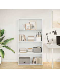 Libreria Bianca 80x30x152 cm in Legno Multistrato 2