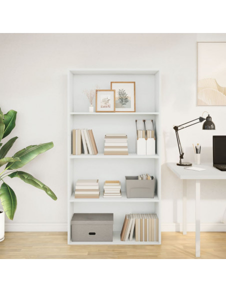 Libreria Bianca 80x30x152 cm in Legno Multistrato