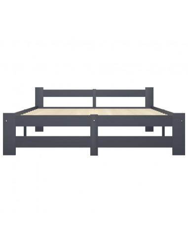 Giroletto Grigio Scuro in Legno Massello di Pino 160x200 cm