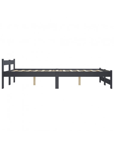 Giroletto Grigio Scuro in Legno Massello di Pino 160x200 cm