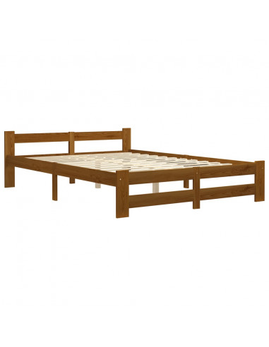 Giroletto Marrone Miele in Legno Massello di Pino 160x200 cm