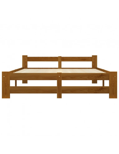 Giroletto Marrone Miele in Legno Massello di Pino 160x200 cm