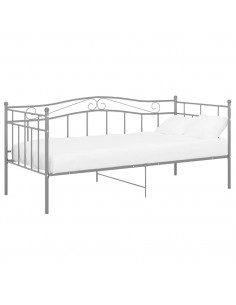 Telaio Divano Letto Grigio in Metallo 90x200 cm 2