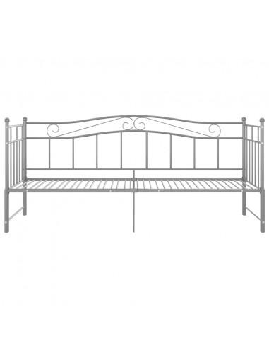 Telaio Divano Letto Estraibile Grigio in Metallo 90x200 cm