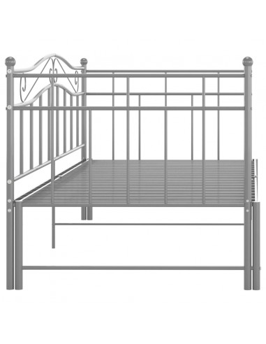 Telaio Divano Letto Estraibile Grigio in Metallo 90x200 cm