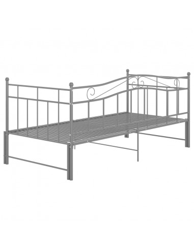 Telaio Divano Letto Estraibile Grigio in Metallo 90x200 cm