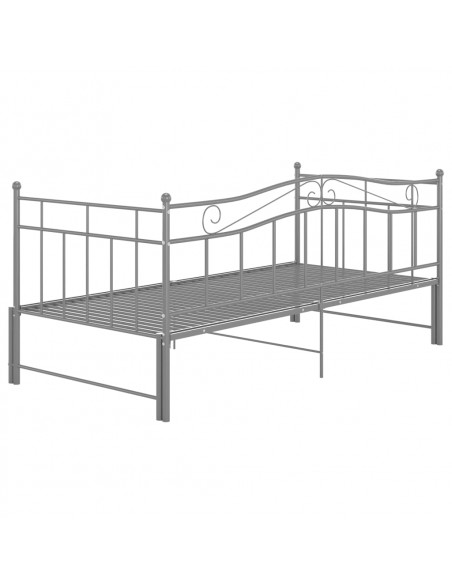 Telaio Divano Letto Estraibile Grigio in Metallo 90x200 cm