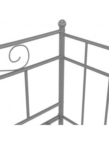 Telaio Divano Letto Estraibile Grigio in Metallo 90x200 cm
