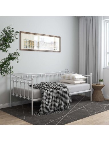 Telaio Divano Letto Bianco in Metallo 90x200 cm