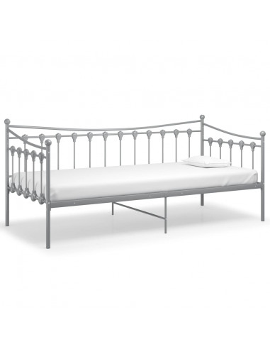 Telaio Divano Letto Grigio in Metallo 90x200 cm